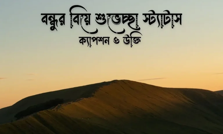 বন্ধুর বিয়ে শুভেচ্ছা স্ট্যাটাস, ক্যাপশন ও উক্তি 