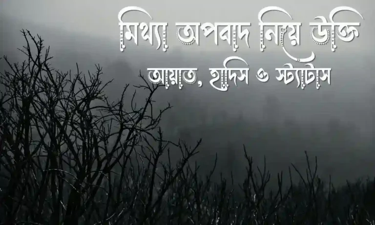 মিথ্যা অপবাদ নিয়ে উক্তি, আয়াত, হাদিস ও স্ট্যাটাস