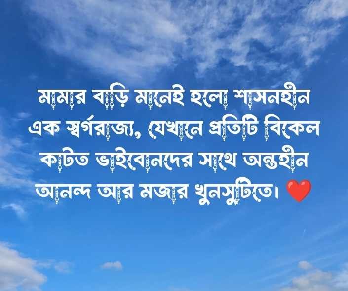 মামার বাড়ি নিয়ে স্ট্যাটাস