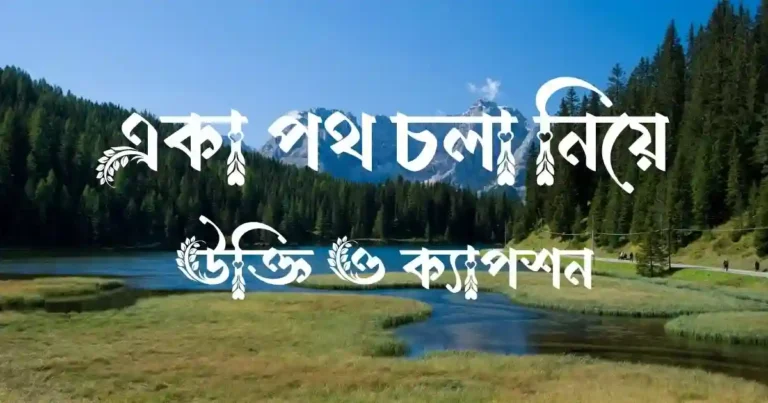 একা পথ চলা নিয়ে উক্তি ও ক্যাপশন