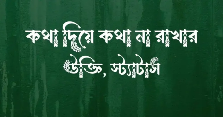 কথা দিয়ে কথা না রাখার উক্তি, স্ট্যাটাস