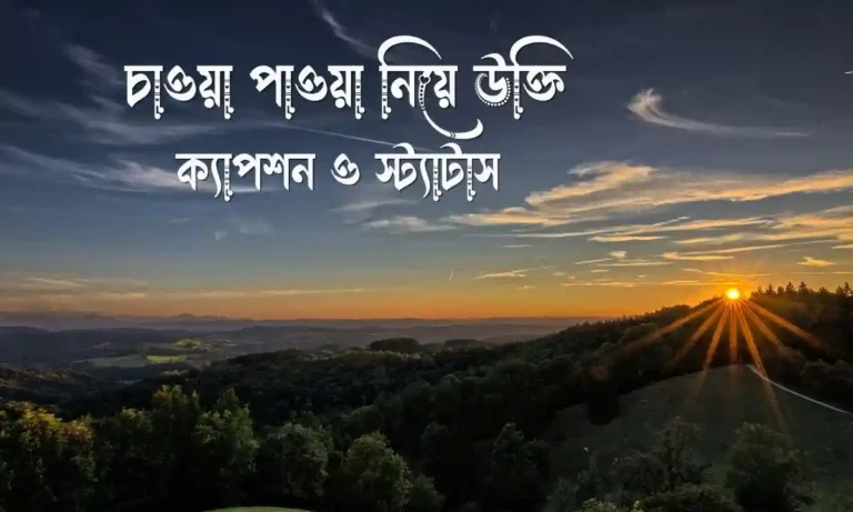 চাওয়া পাওয়া নিয়ে উক্তি ক্যাপশন