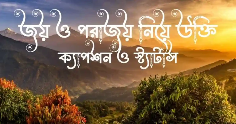 জয় ও পরাজয় নিয়ে উক্তি, ক্যাপশন ও স্ট্যাটাস