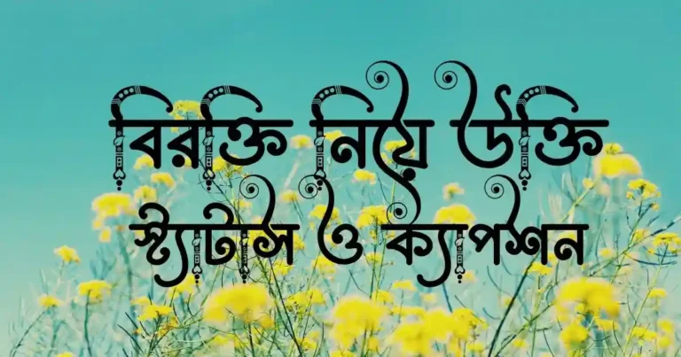 বিরক্তি নিয়ে উক্তি, স্ট্যাটাস ও ক্যাপশন