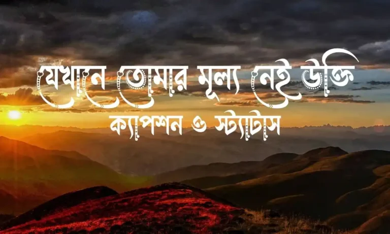 যেখানে তোমার মূল্য নেই উক্তি, ক্যাপশন ও স্ট্যাটাস