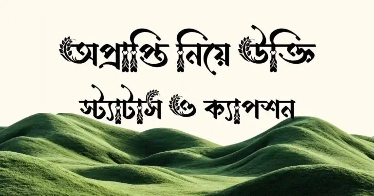 অপ্রাপ্তি নিয়ে উক্তি, স্ট্যাটাস ও ক্যাপশন