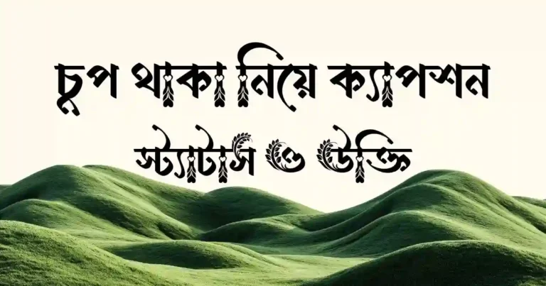চুপ থাকা নিয়ে ক্যাপশন, স্ট্যাটাস ও উক্তি