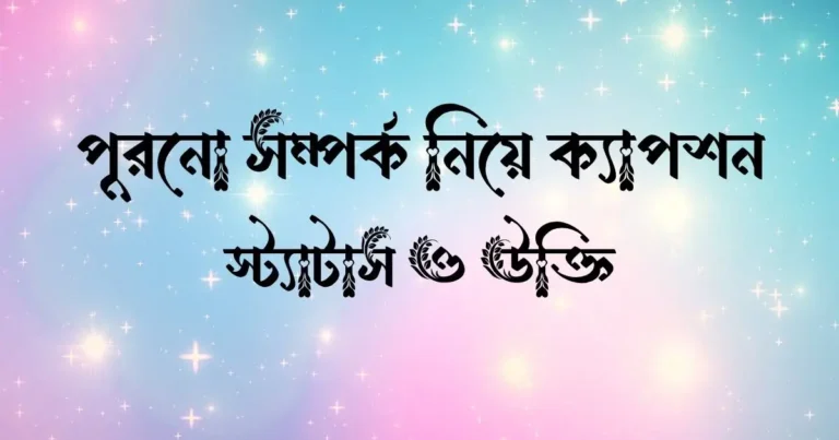 পুরনো সম্পর্ক নিয়ে ক্যাপশন, স্ট্যাটাস ও উক্তি