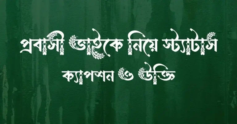 প্রবাসী ভাইকে নিয়ে স্ট্যাটাস, ক্যাপশন ও উক্তি