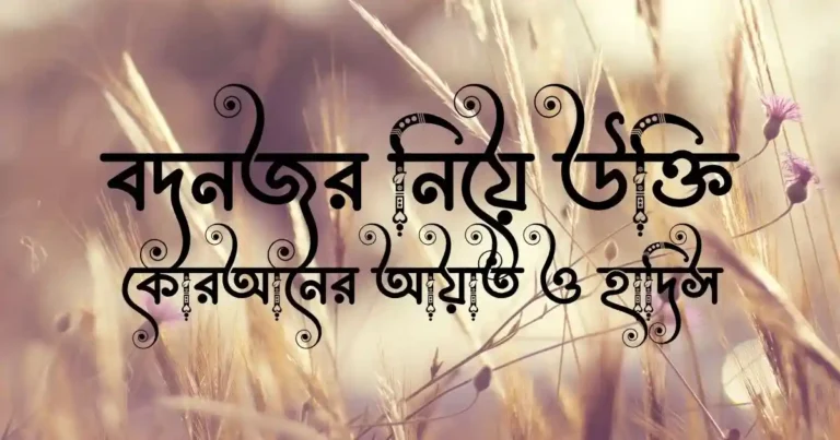 বদনজর নিয়ে উক্তি, কোরআনের আয়াত ও হাদিস