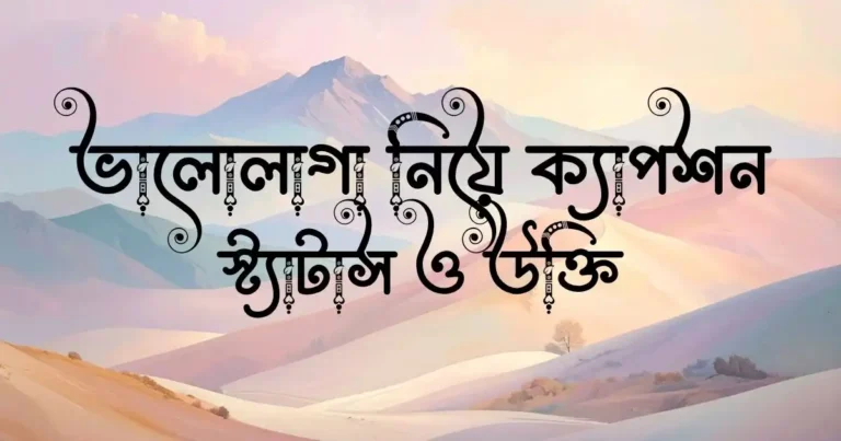 ভালোলাগা নিয়ে ক্যাপশন, স্ট্যাটাস ও উক্তি