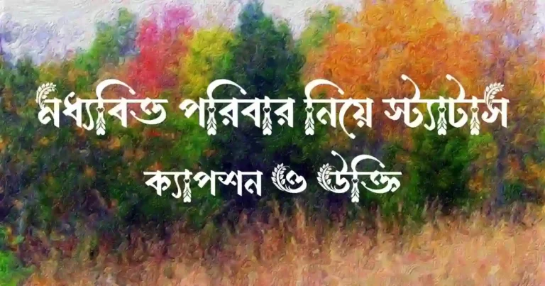 মধ্যবিত্ত পরিবার নিয়ে স্ট্যাটাস, ক্যাপশন ও উক্তি
