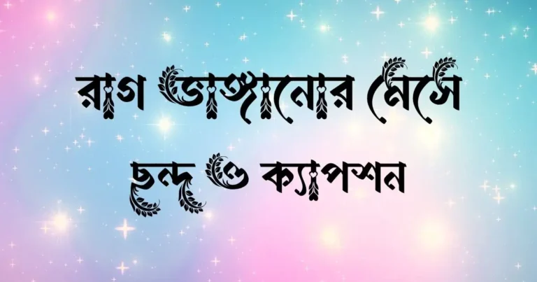 রাগ ভাঙ্গানোর মেসেজ, ছন্দ ও ক্যাপশন
