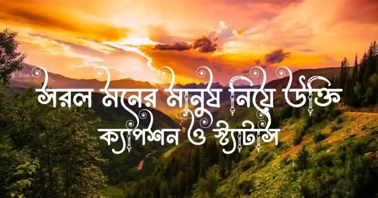 সরল মনের মানুষ নিয়ে উক্তি, ক্যাপশন ও স্ট্যাটাস